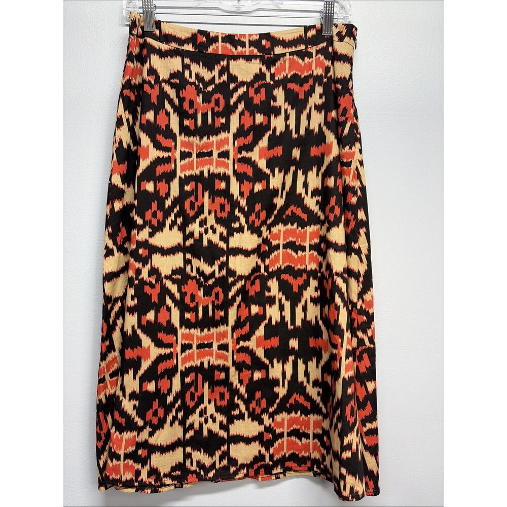 Jones New York Women’s Size 6 Aztecs/Ethnic Print - 100% Cotton Lined Midi Skirt